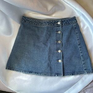 Denim Button-Up Skirt